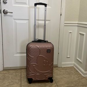 Textured Mickey 21 Inch Hard Sided Rolling Luggage
